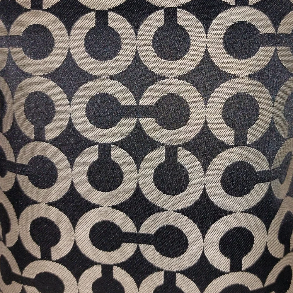 Coach Black and Cream Crossbody Bag with Monogram Pattern
